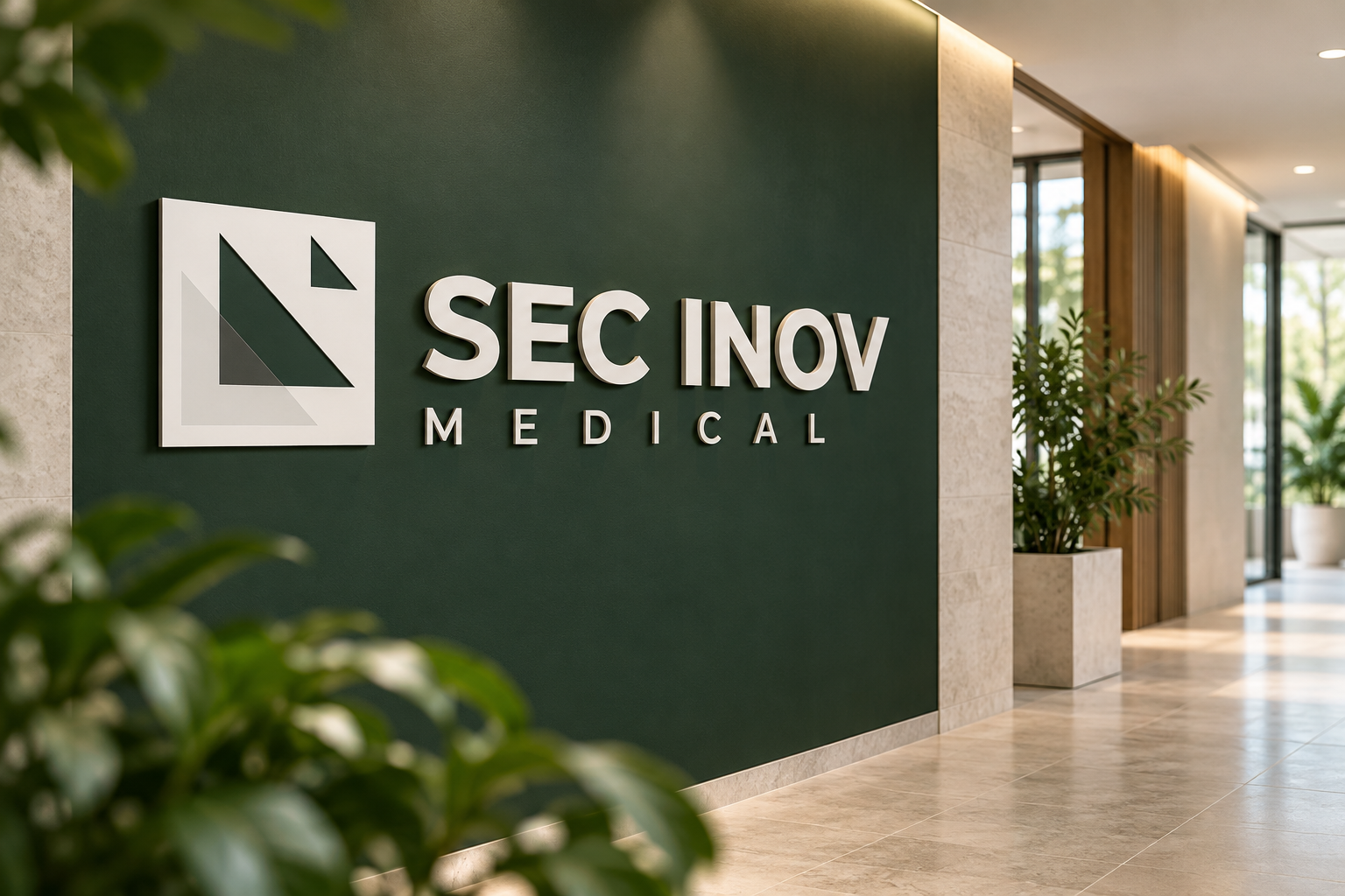 SEC INOV Medical zīmola vizualizācija klīnikas vidē